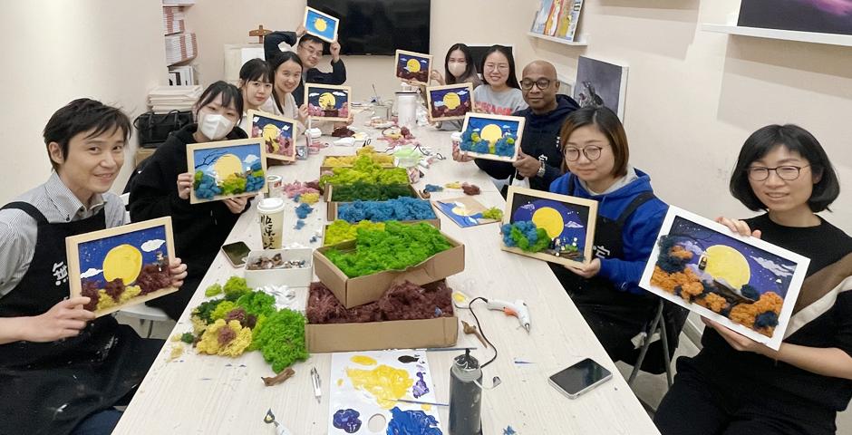 Students participate in group events